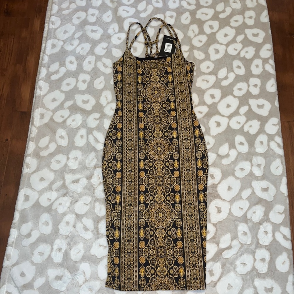Black gold dress